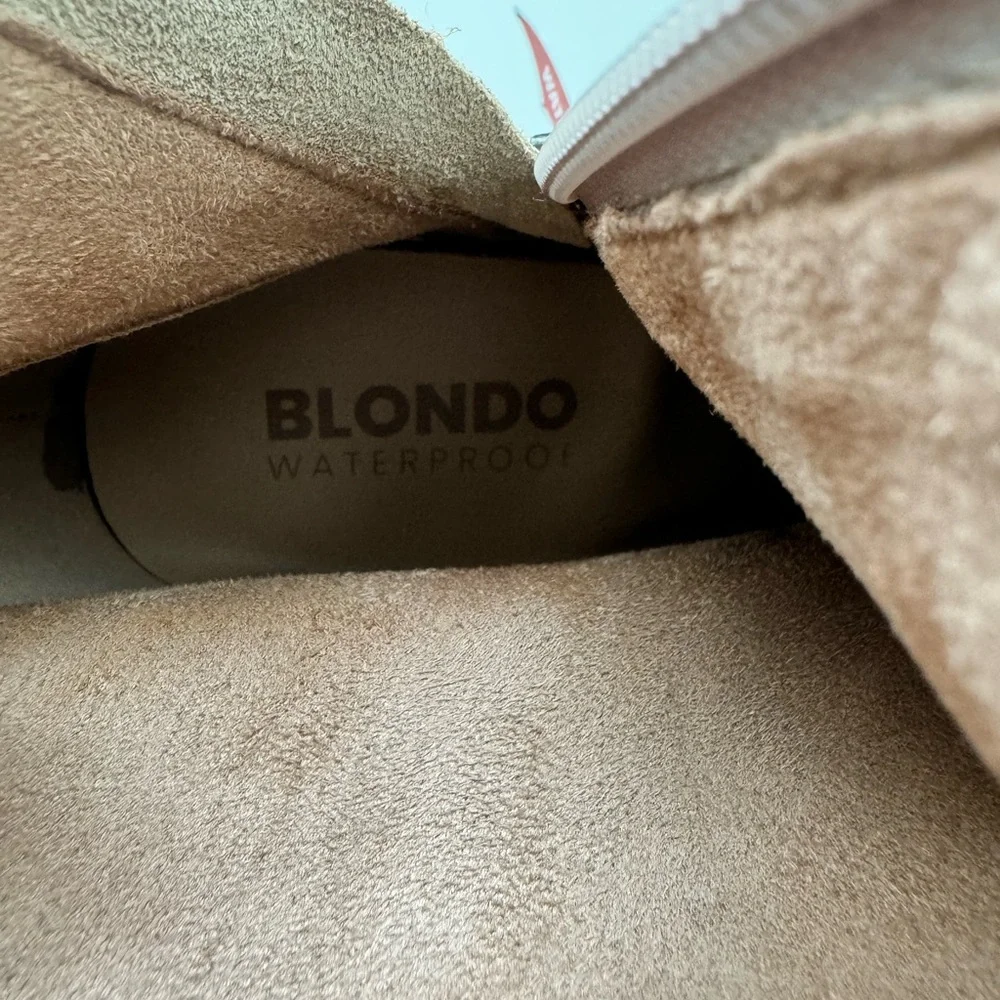 Blondo‎ Women's Sadie Ankle Boot 9.5 Taupe Suede Waterproof